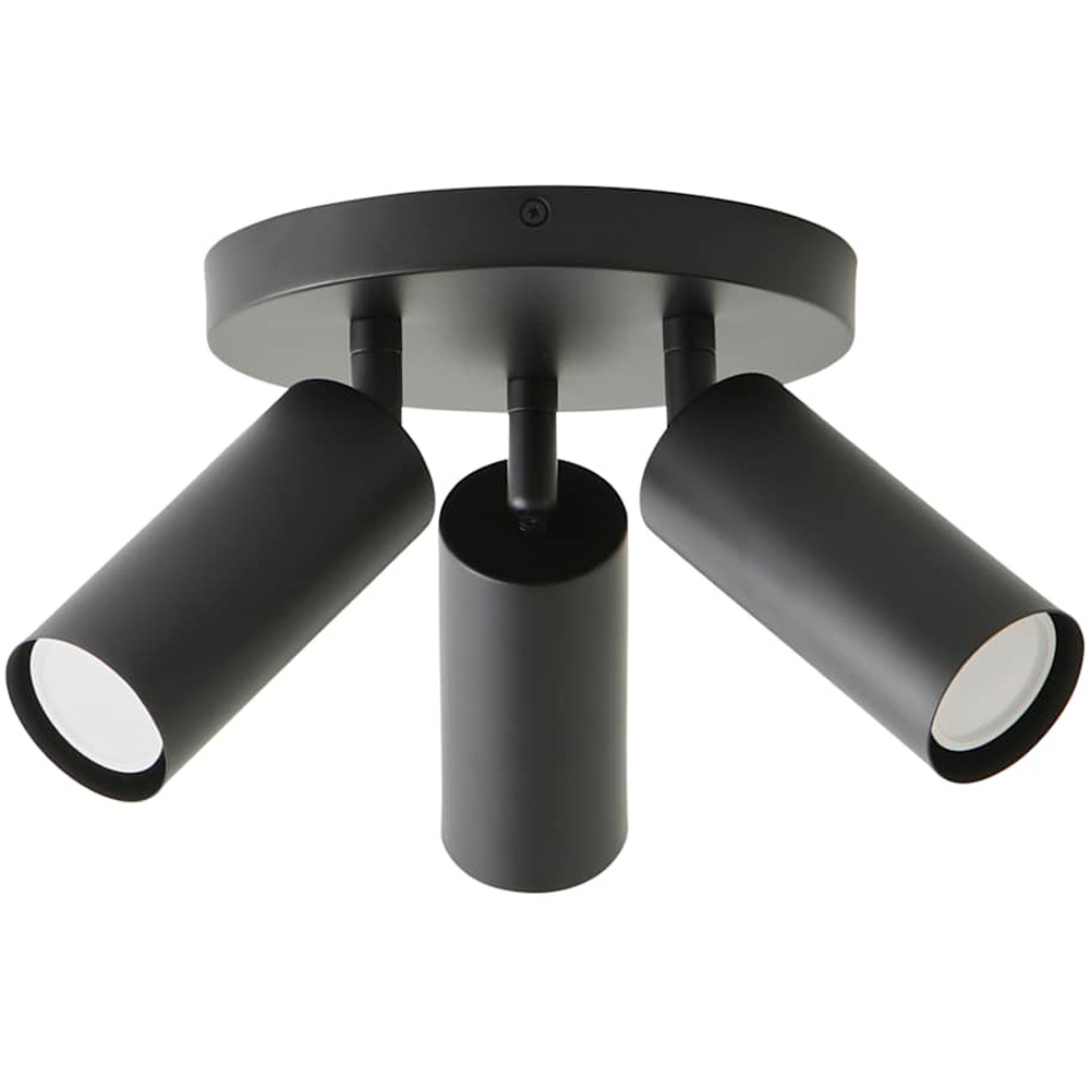 ValueLights Taylor Matte Black Tube 3 Way Adjustable Ceiling Spotlight with Bulbs Image 1