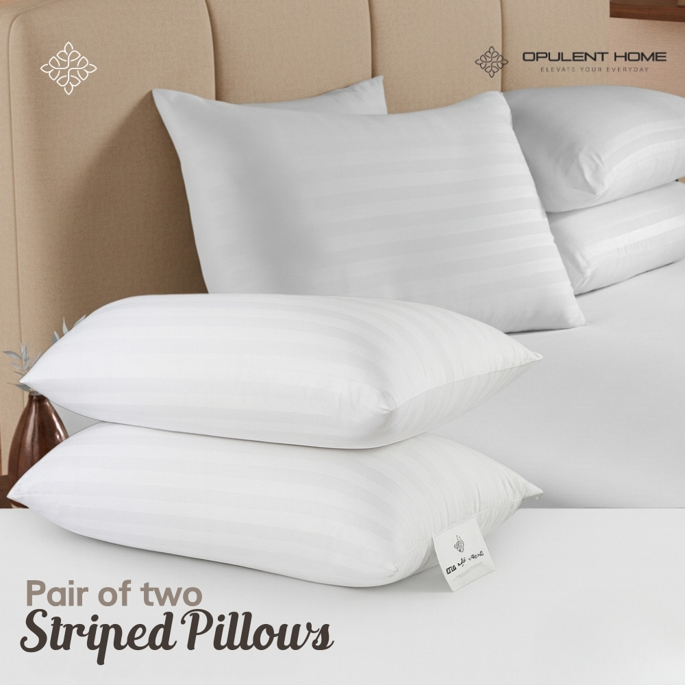 Opulent Home Double White Striped Summer Hollowfibre Duvet Set 1.5 Tog Image 6