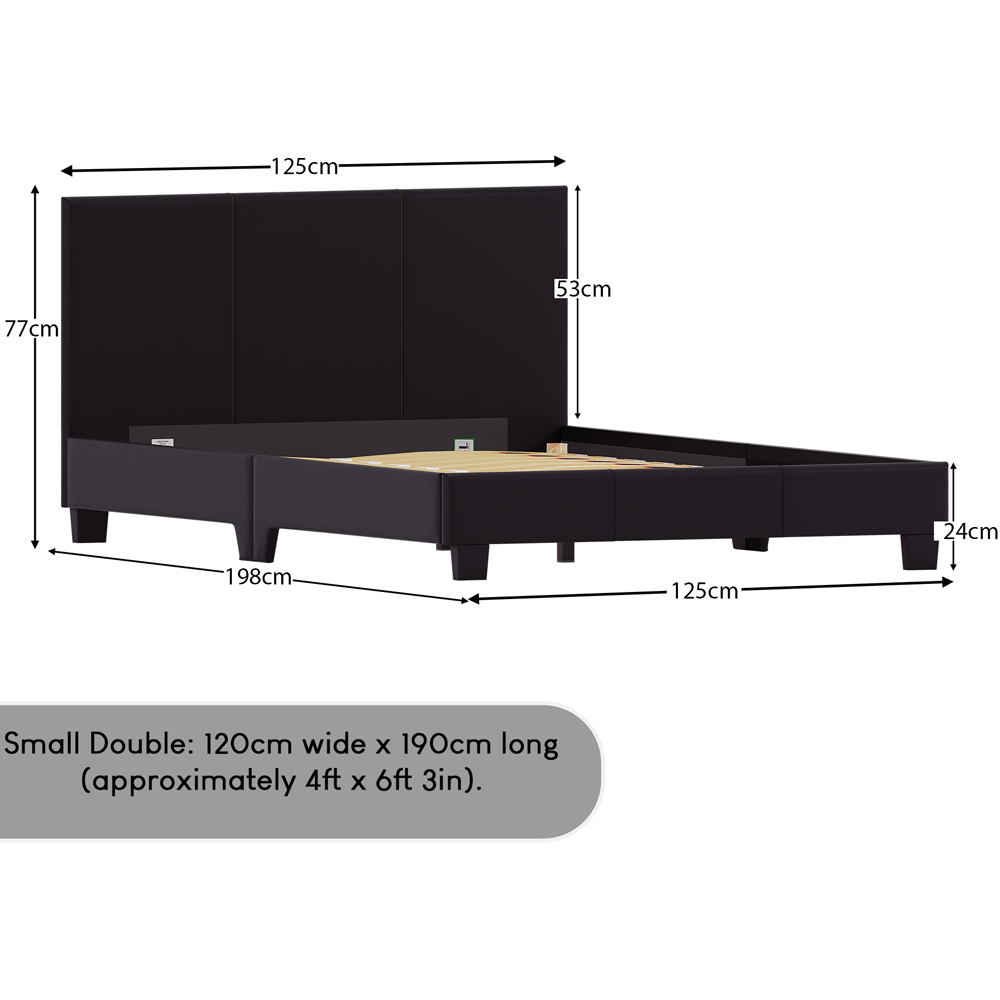 VIDA DESIGNS Lisbon Small Double Black Faux Leather Bed with Gel Memory Foam Mattress Image 9