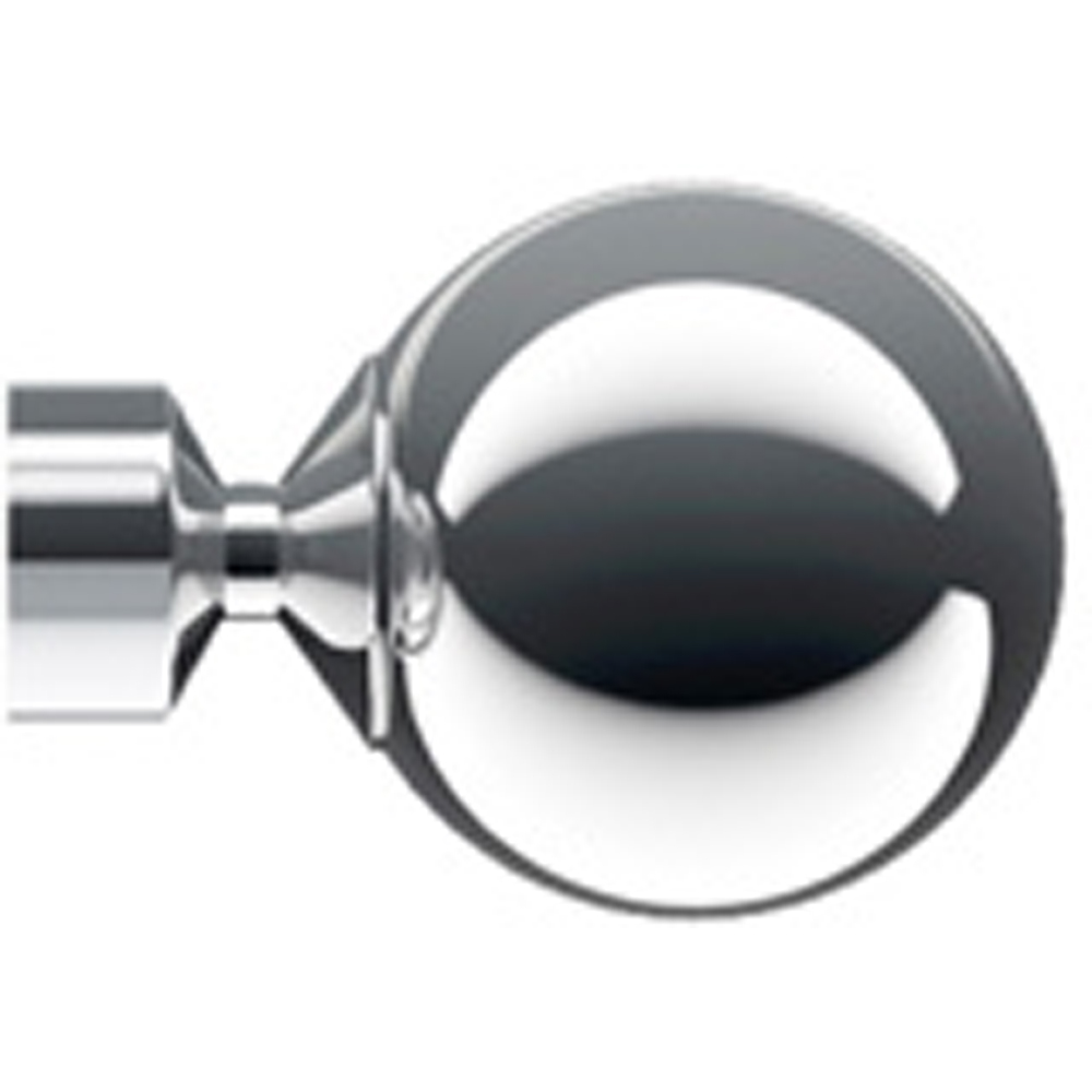 New Edge Blinds 170cm Fixed Length Chrome Eyelet Metal Curtain Pole Set with Met Ball Finial Image 2