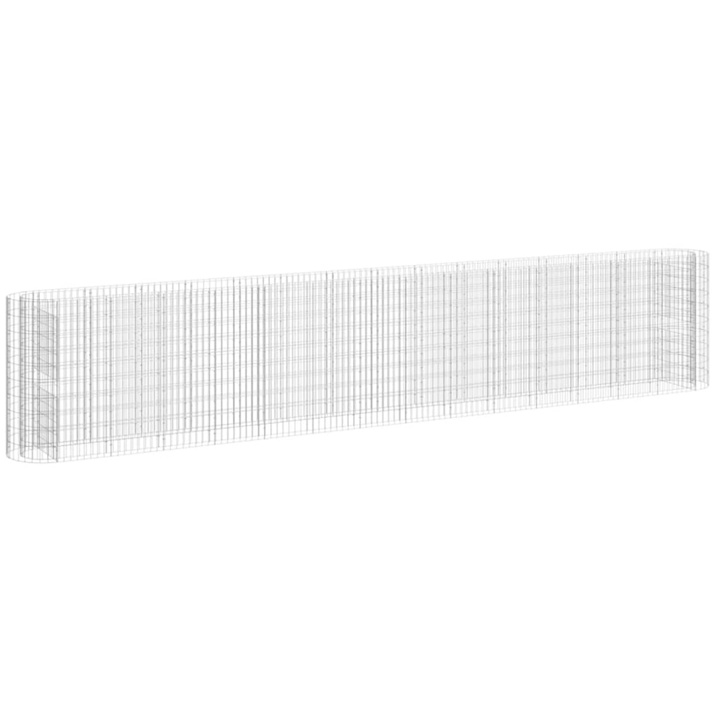 vidaXL Silver Galvanised Iron Gabion Raised Bed 540 x 50 x 100cm Image 1