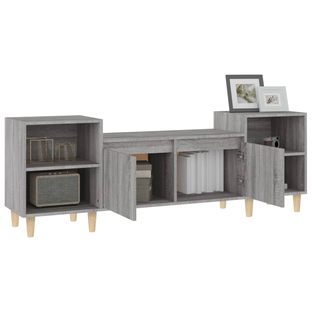 vidaXL 2 Door 4 Shelf Grey Sonoma TV Cabinet Image 5