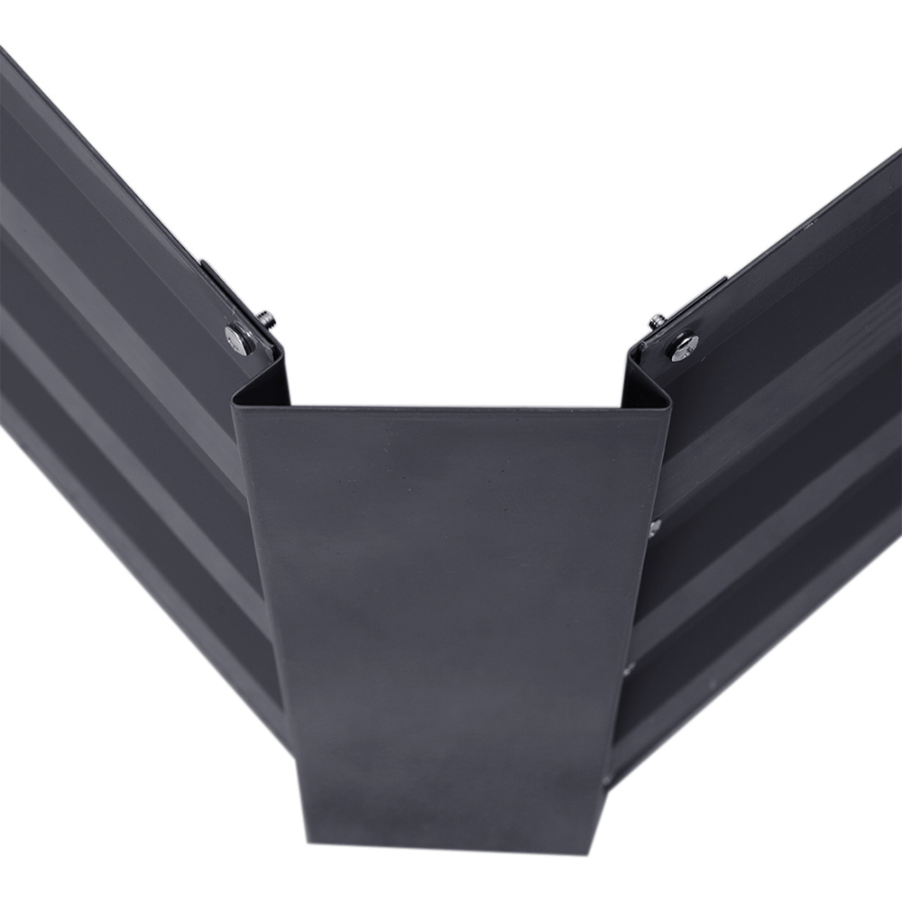 Living and Home 3.9 x 2.9ft Black Rectangle Weather Resistant Steel Raised Garden Bed Image 3