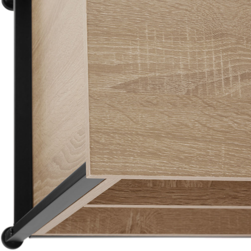 tectake Navan 4 Shelf Light Oak Sonoma Wooden TV Unit with 4 Cable Cutouts Image 7