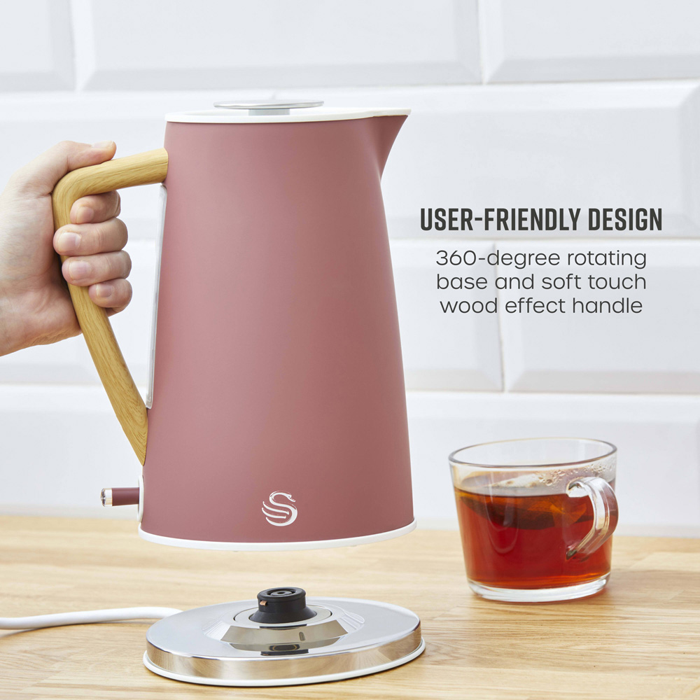 Swan Nordic EEJB332 Fuchsia 4 Slice Toaster and 1.7L Cordless Kettle Set Image 5