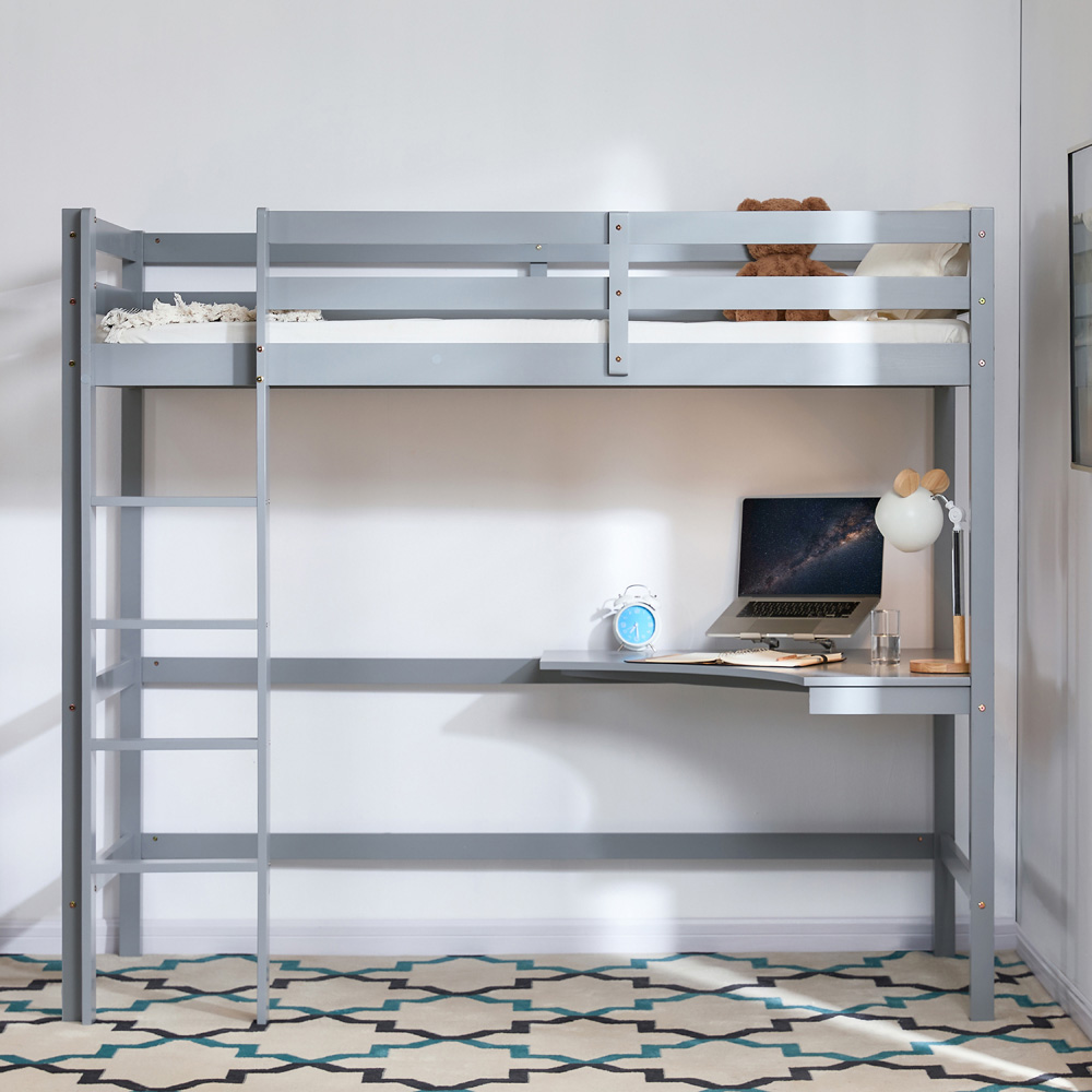 Vida Designs Sydney Grey High Sleeper with Desk Image 5