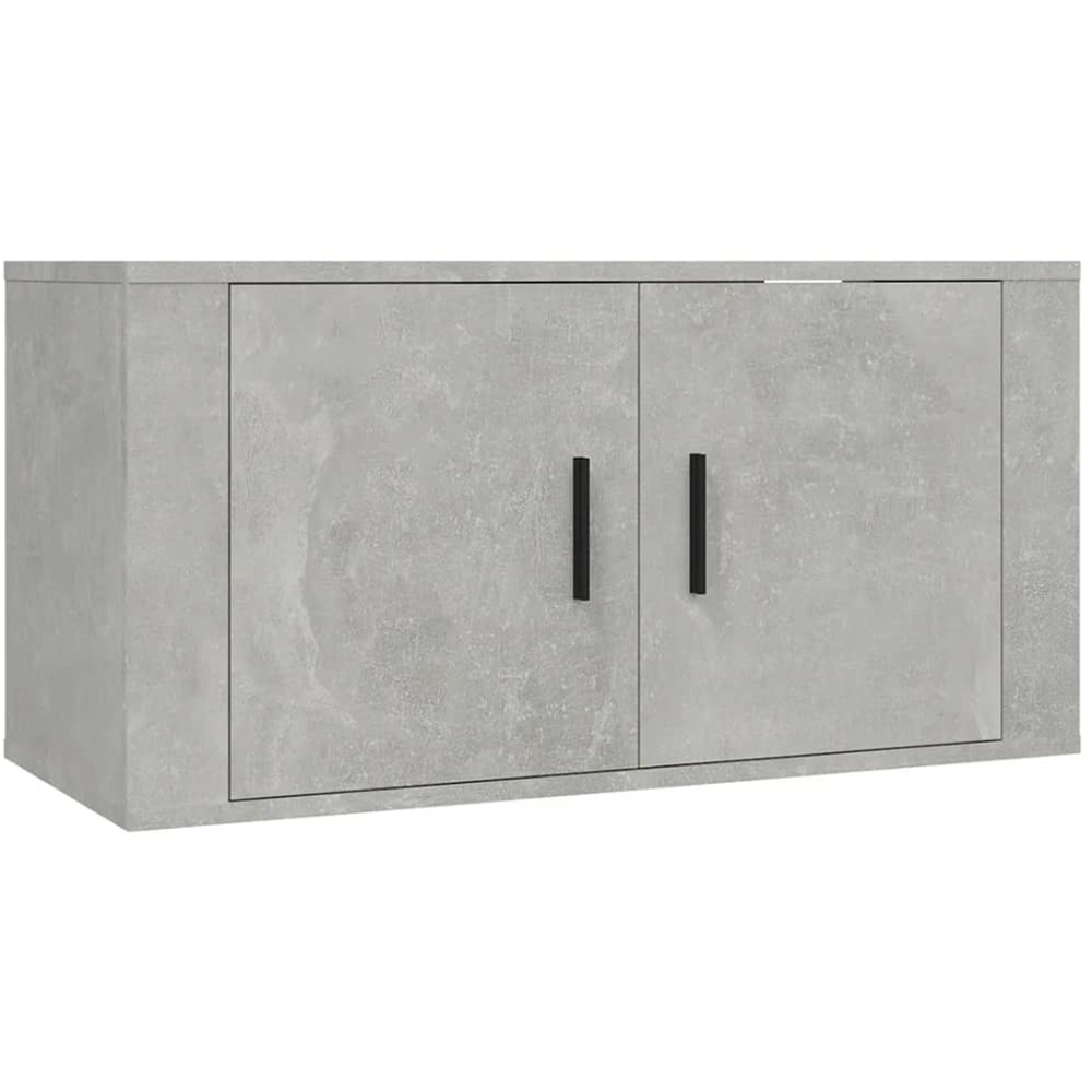 vidaXL 2 Door Concrete Grey Wall Mounted TV Cabinet Image 2
