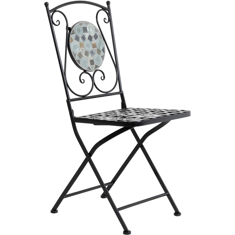 Charles Bentley 4 Seater Dining Set Blue Mosaic Image 3