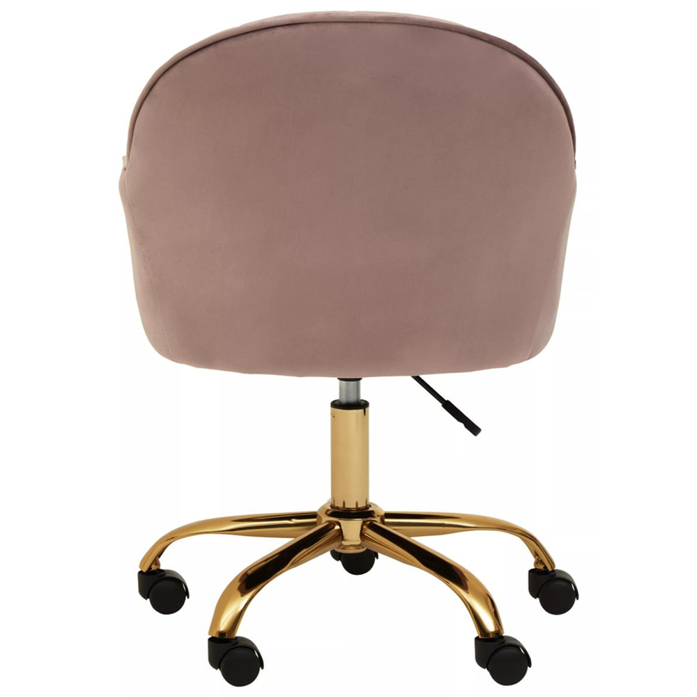 Interiors by Premier Brent Pink and Gold Swivel Home Office Chair Image 6