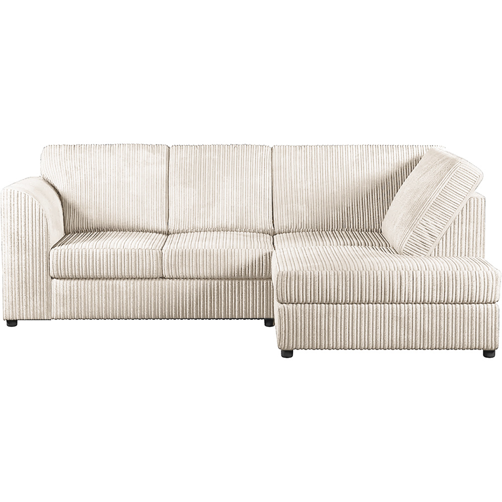 Luxor 4 Seater Cream Jumbo Cord Full Back Right Hand L Shape Corner Sofa Image 2
