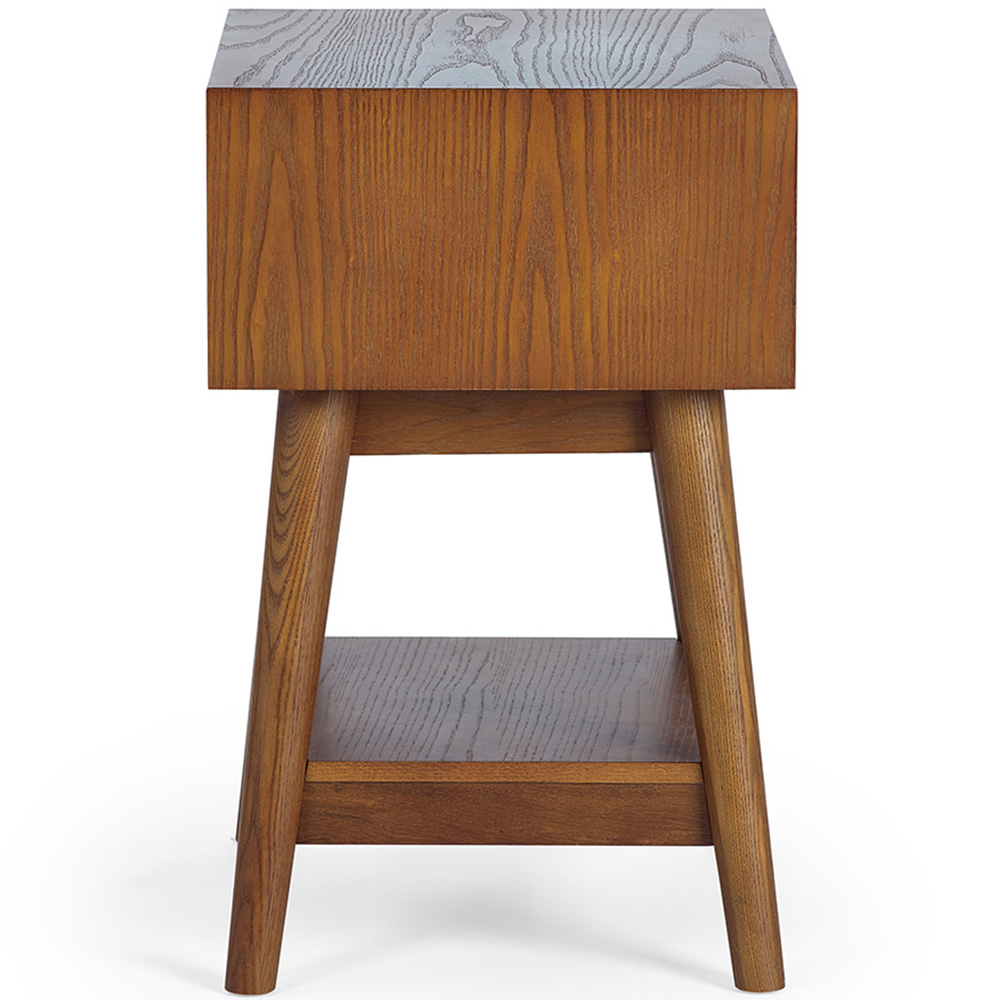 Julian Bowen Lowry Single Drawer Cherry Ash Wood Veneer Side Table Image 5