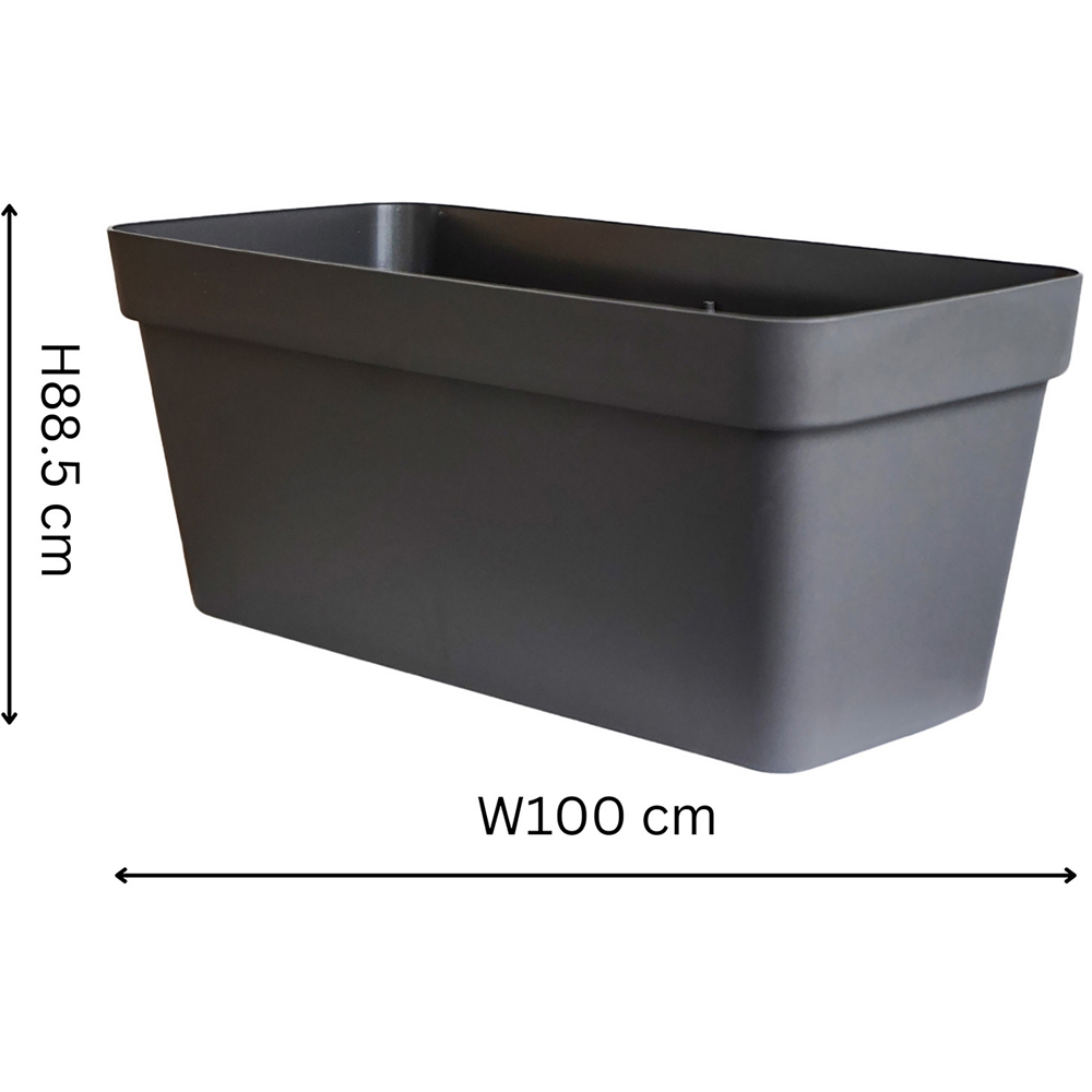 Ivyline Cleo Anthracite Rectangle Flower Box with Wheels 60cm Image 7