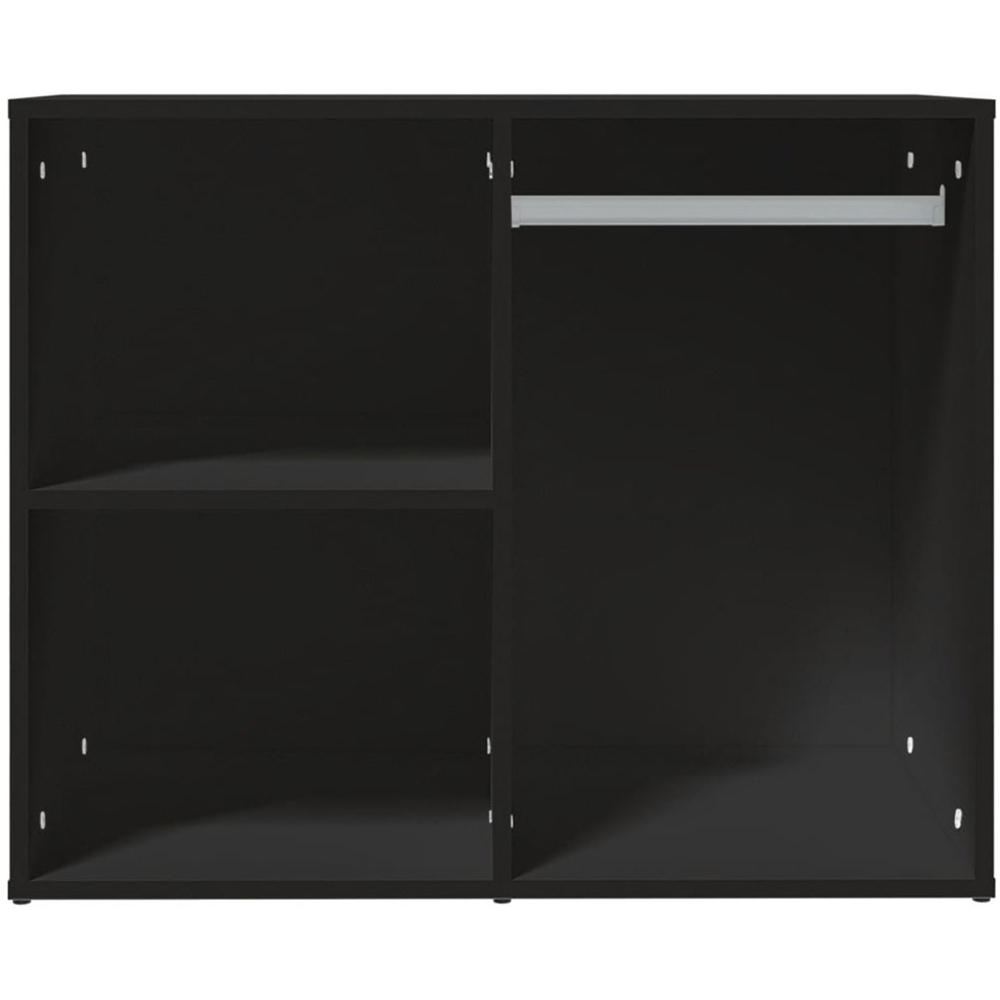 vidaXL 3 Shelf Black Engineered Wood Dressing Cabinet Image 3