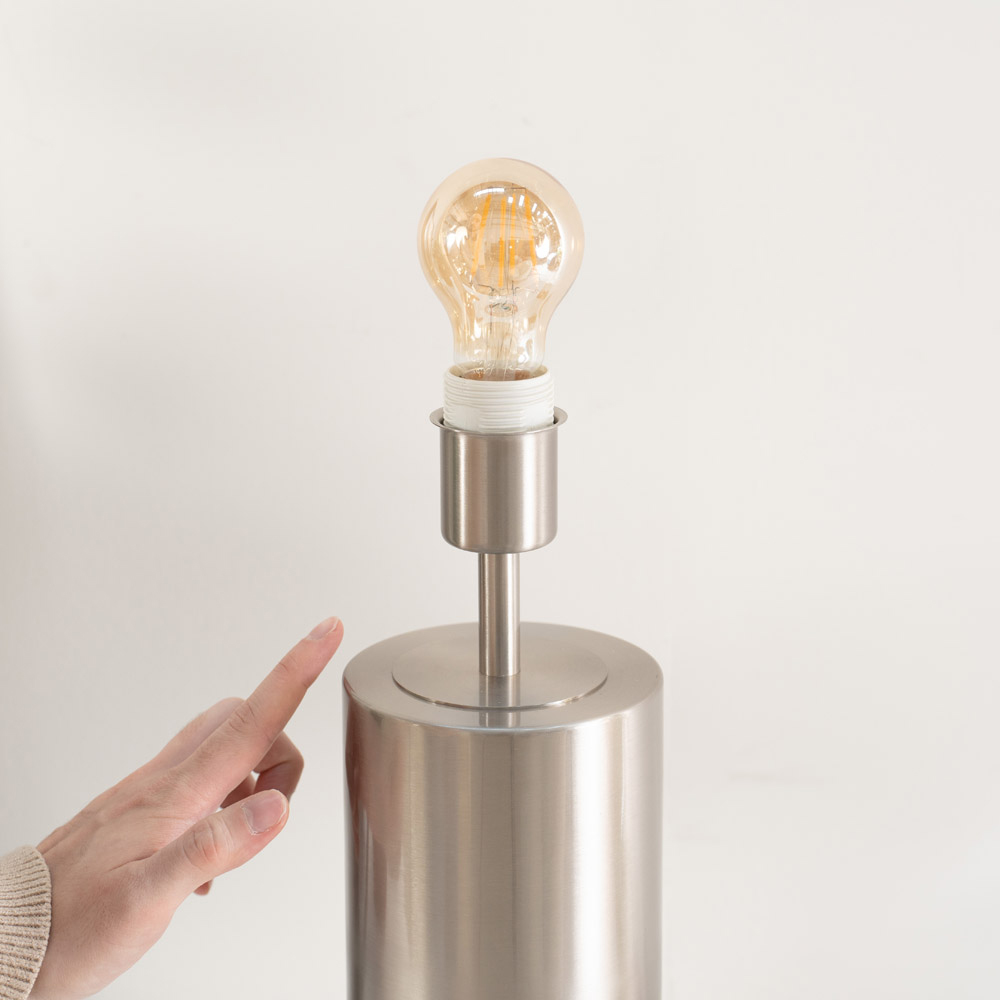 ValueLights Lexy White Shade Chrome Touch LED Table Lamp Image 3