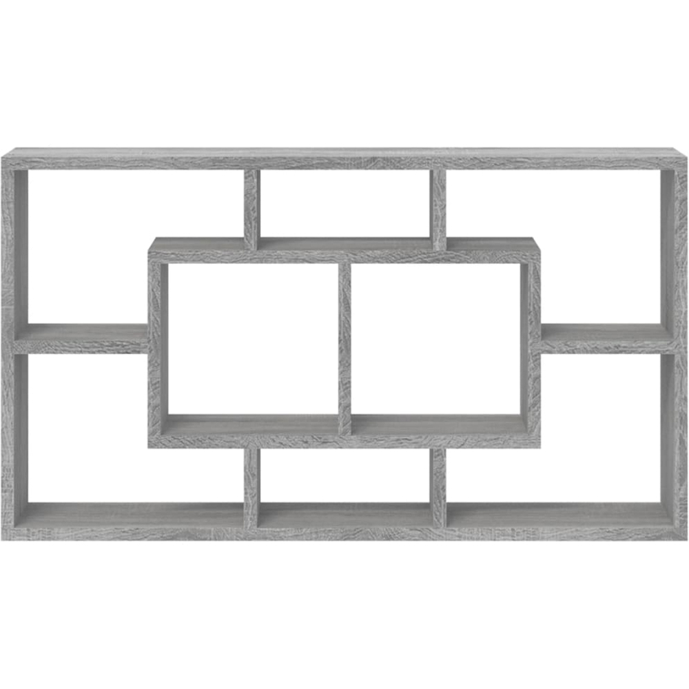 vidaXL 8 Shelf Grey Floating Wall Shelf Image 3