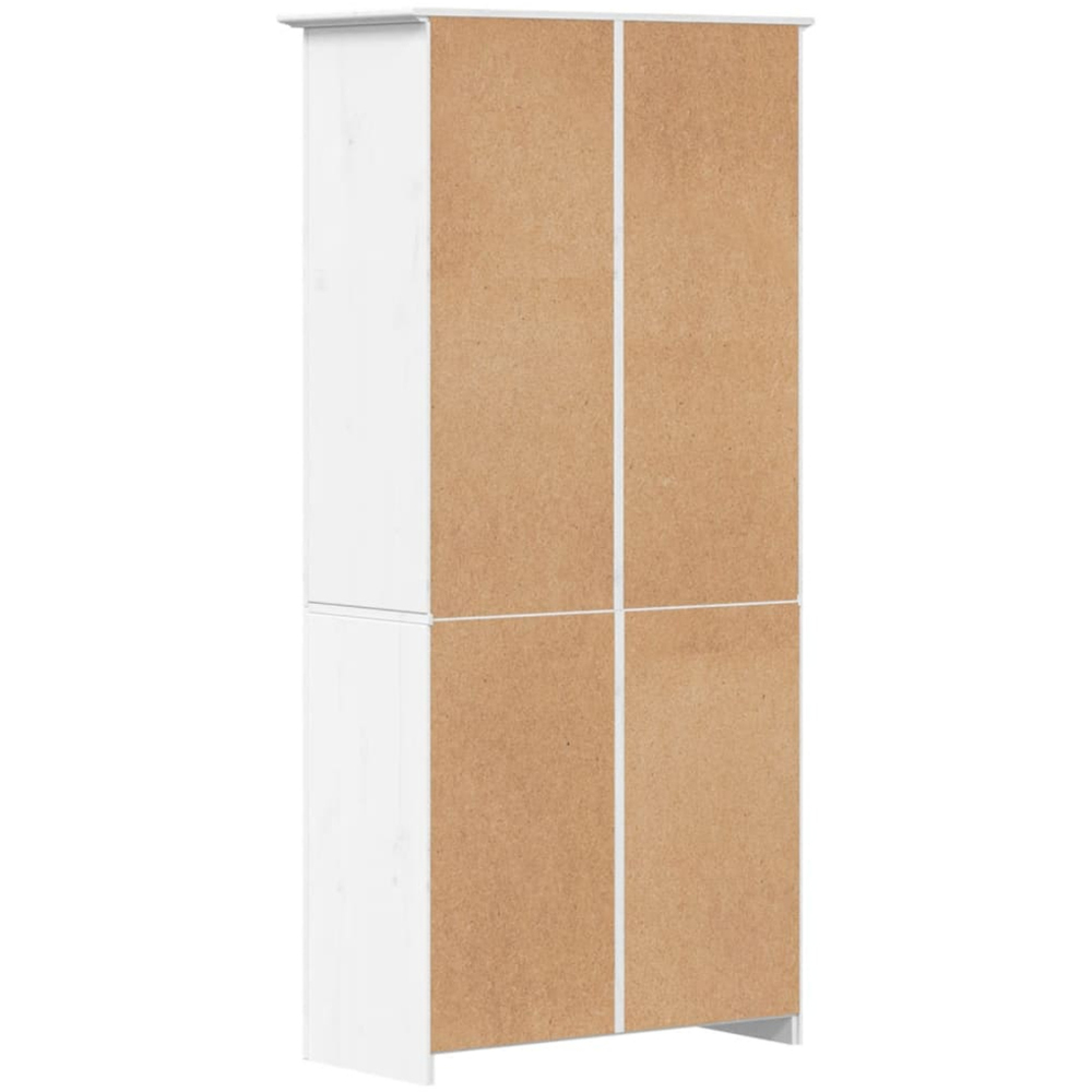 vidaXL Bodo 2 Door 3 Shelf White Solid Pine Wood Bookcase Image 6
