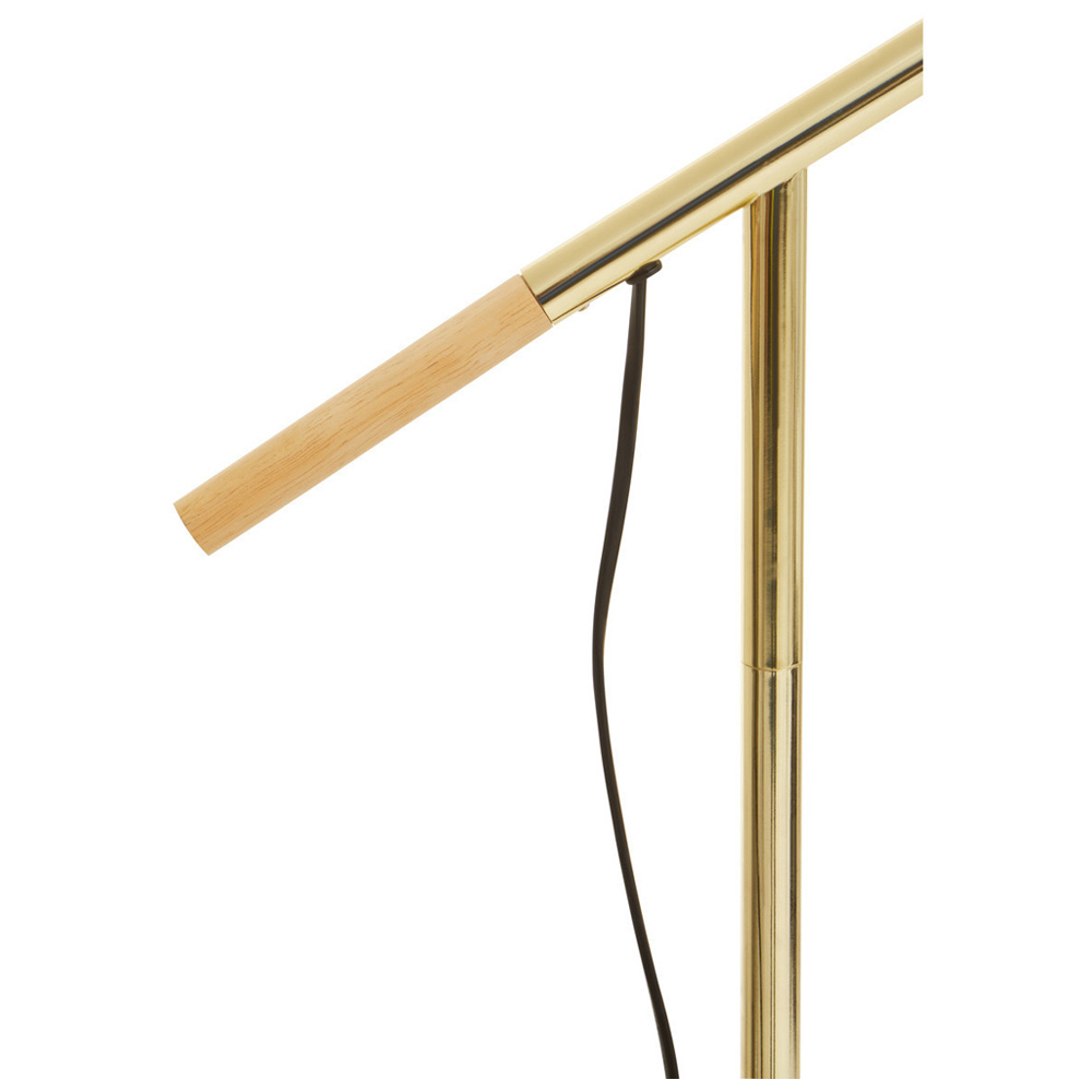 Premier Housewares Shiny Brass Adjustable Floor Lamp Image 5
