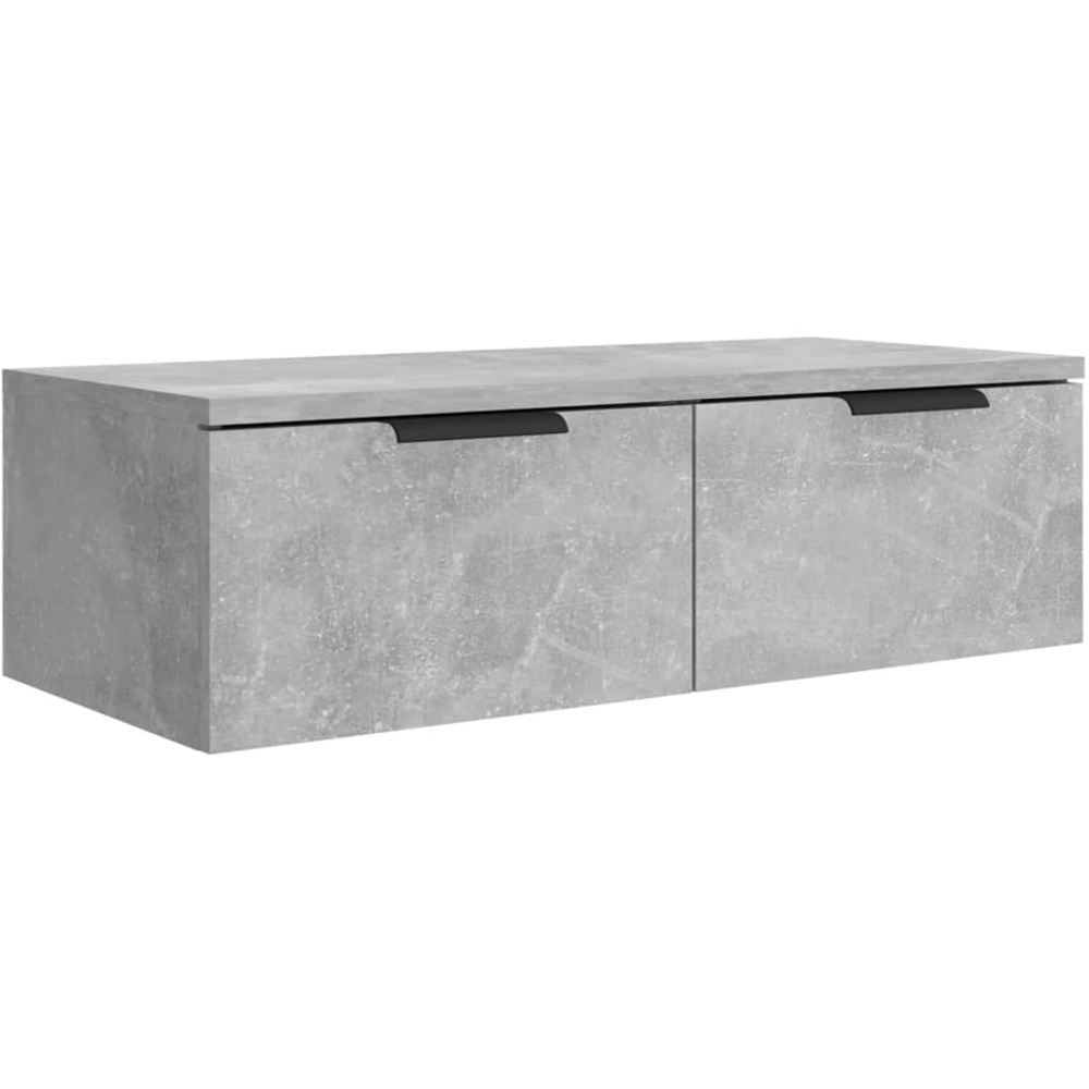 vidaXL 2 Drawer Concrete Grey Wall Cabinet Set of 2 Image 6