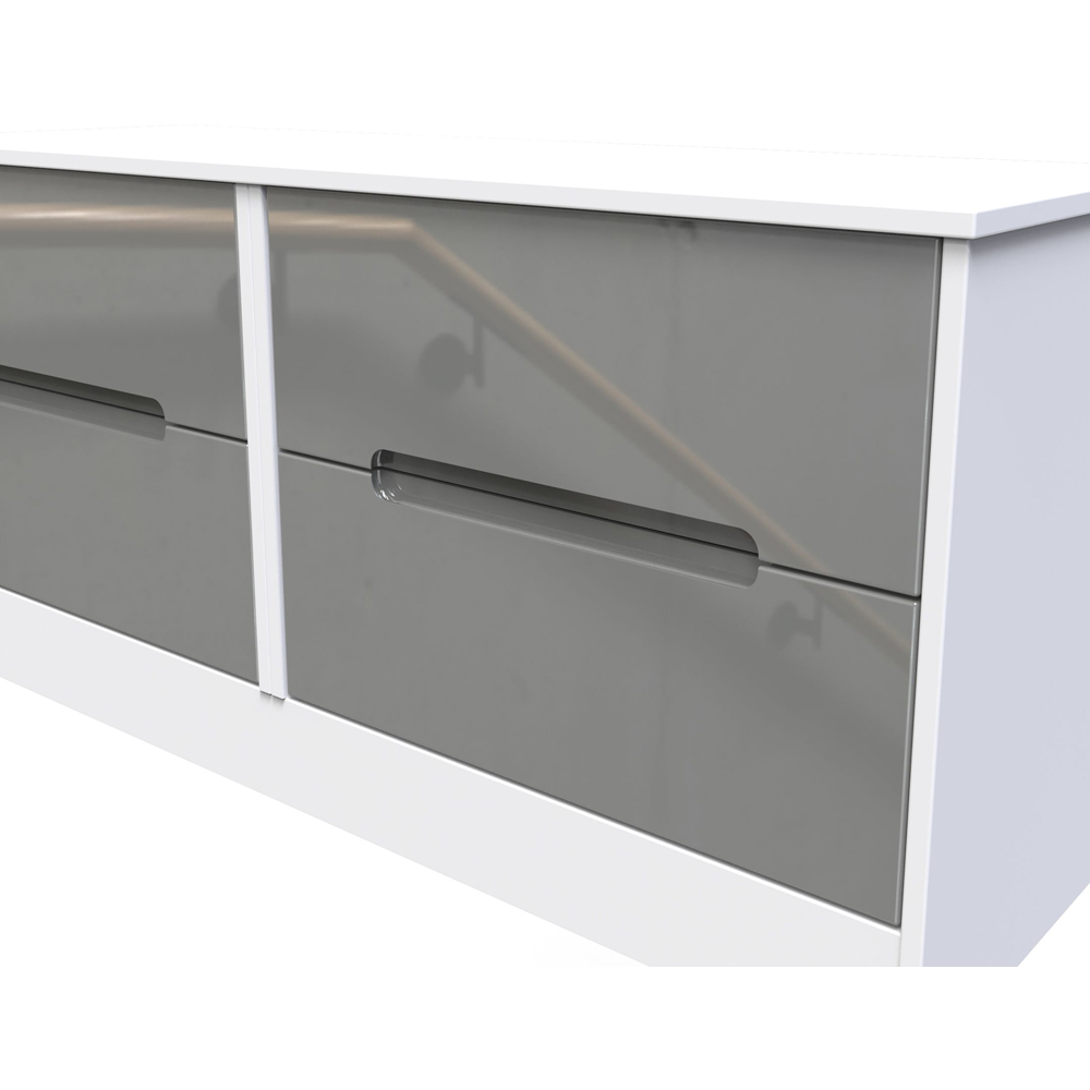 Crowndale Monaco 4 Drawer Grey Gloss and White Bed Box Ready Assembled Image 5