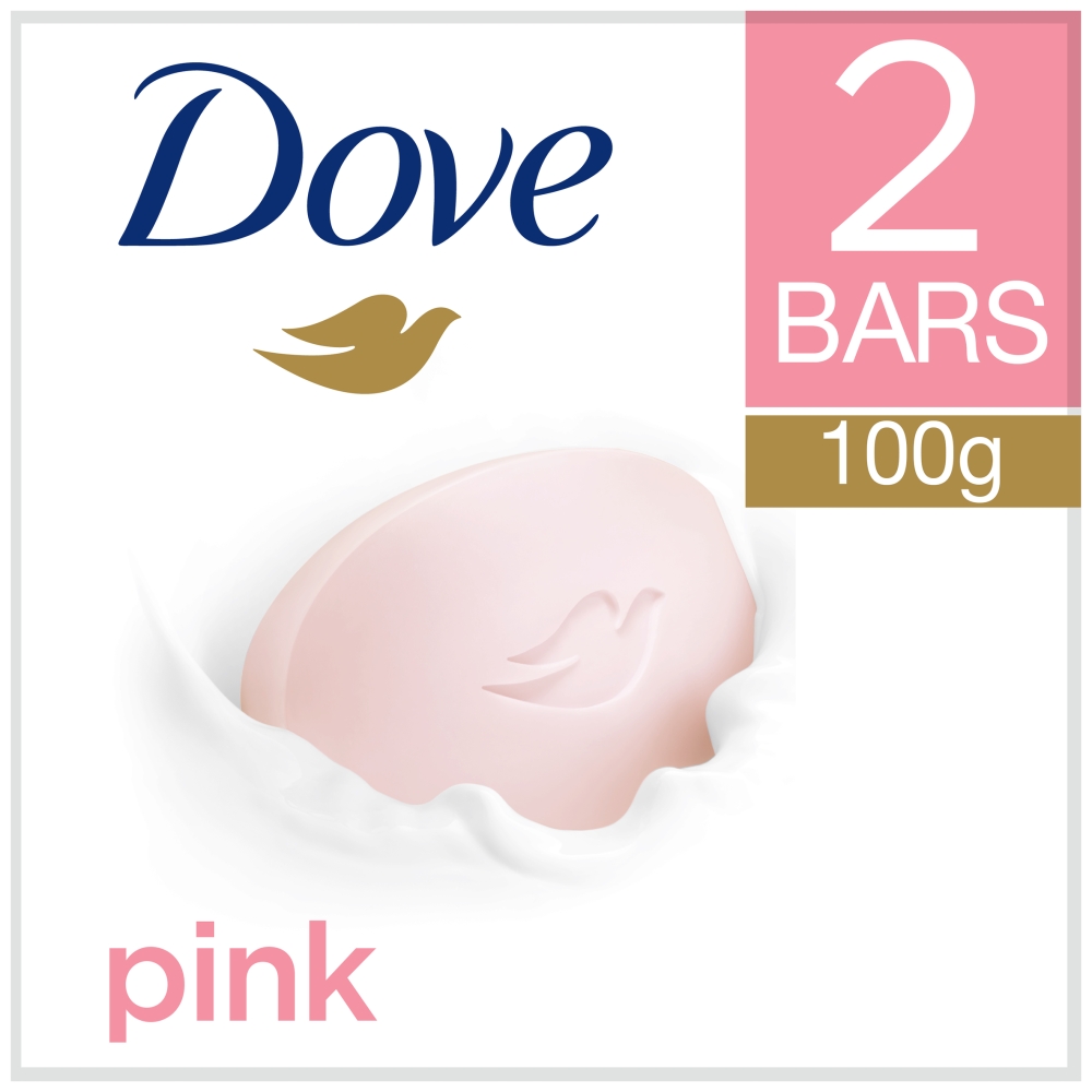 Dove Pink Bar Soap 100g 2 pack Image