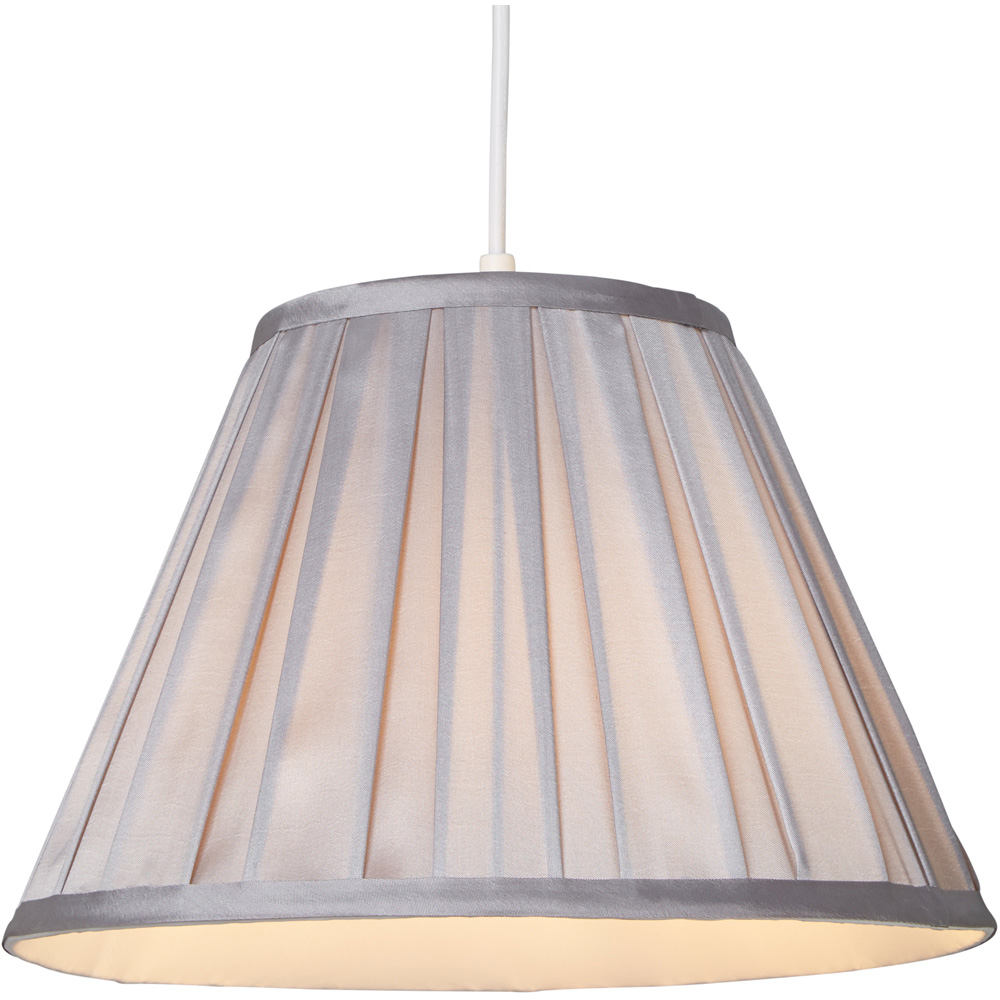 Lighting Collection Barnes Light Grey Pleated Tapered Lamp Shade 30cm Image 3