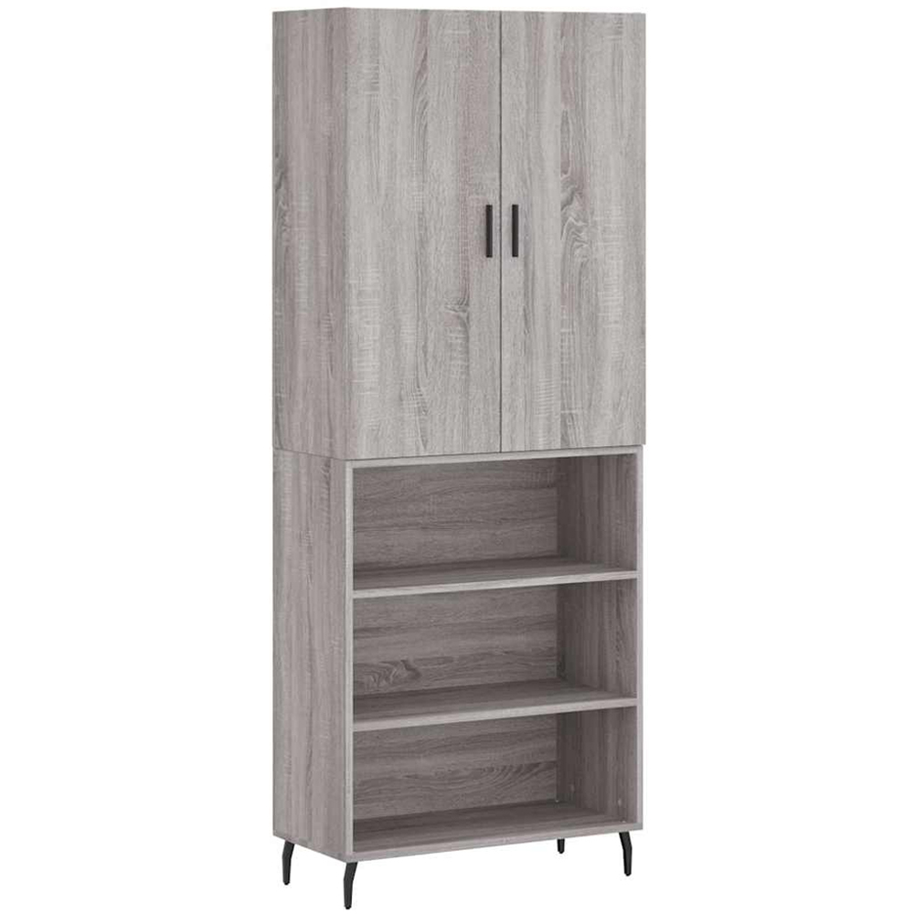 vidaXL 2 Door 3 Shelf Grey Sonoma Wide Highboard Image 2