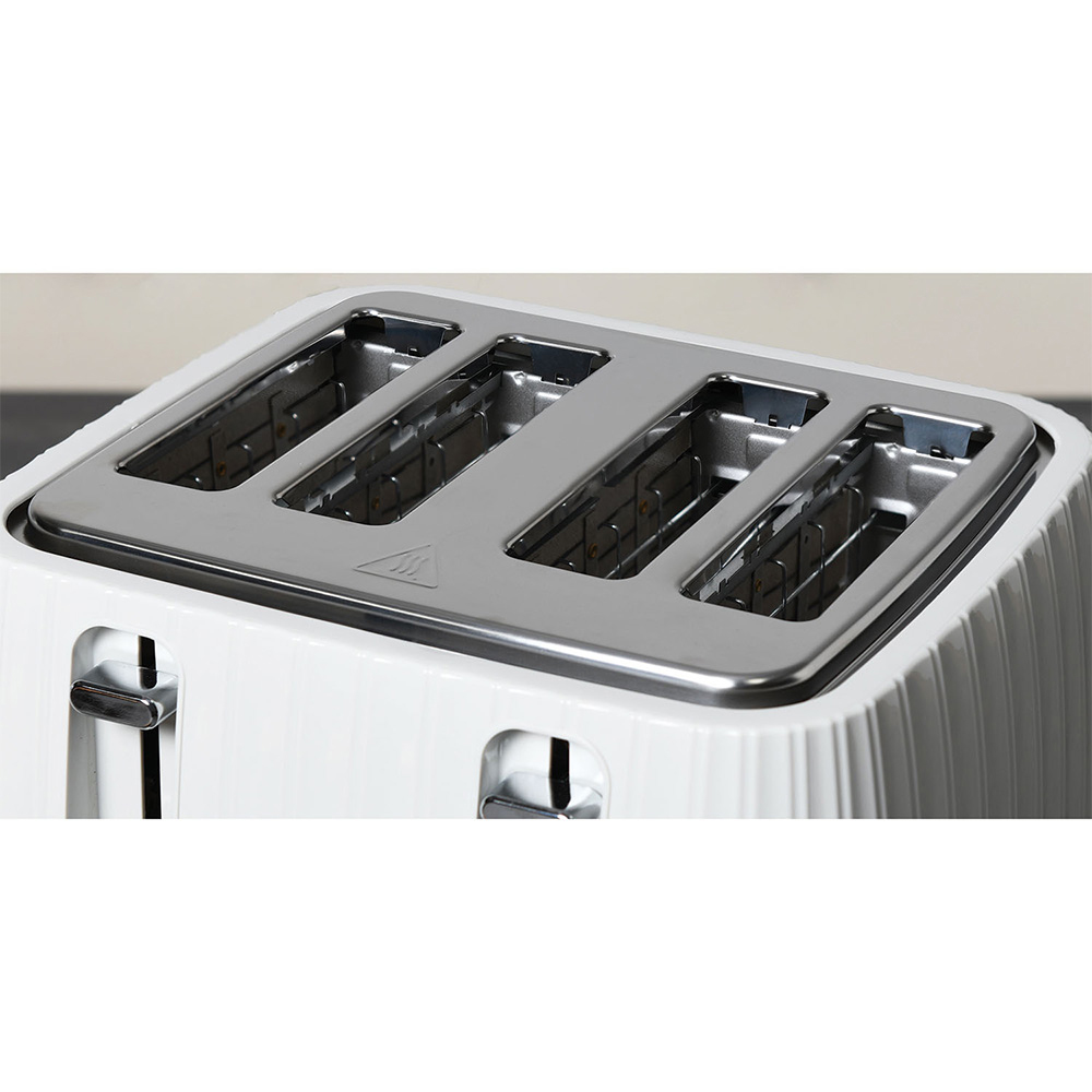 KitchenMaster Waterfall 4 Slice Toaster - White Image 5