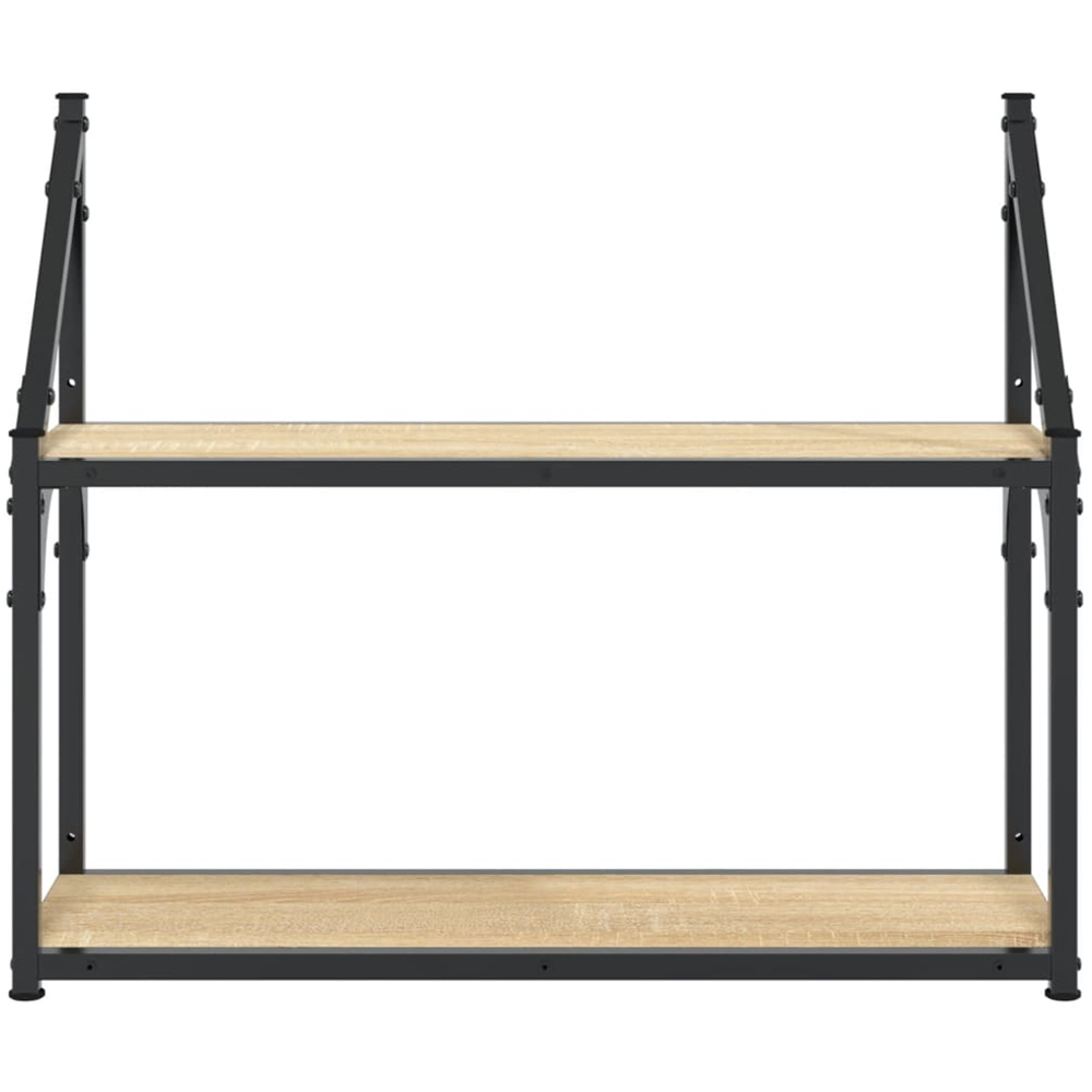 vidaXL 2 Shelf Sonoma Oak Floating Wall Shelf Image 3