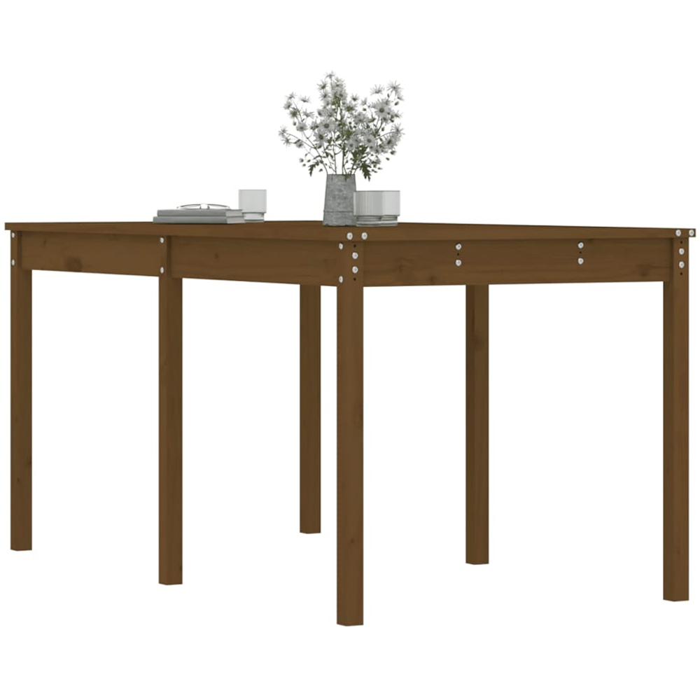 vidaXL 6 Seater Solid Pine Wood Garden Dining Table Honey Brown Image 3