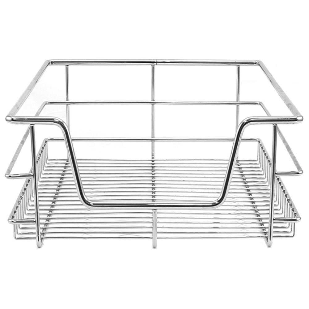 Kukoo Silver Chrome Coated Steel Wide Cabinet Basket 4 Pack Image 4