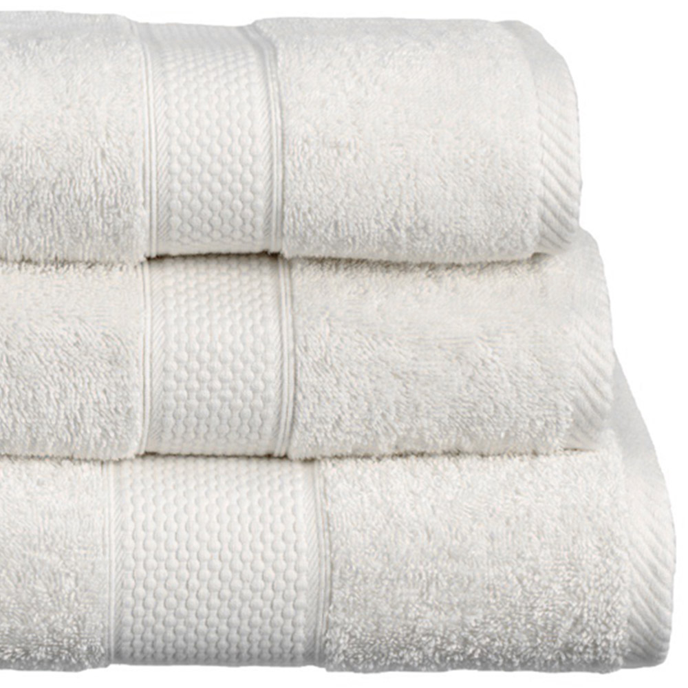 Imperial Ringspun Combed Cotton White Turkish Bath Towel 2 Pack Image 2