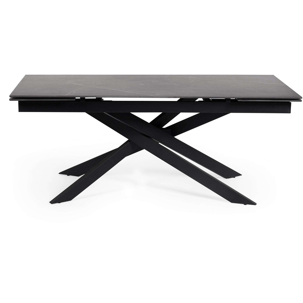 Julian Bowen Osaka 6 Seater 160-240cm Black Graphite Look Ceramic Top Extendable Dining Table Image 4