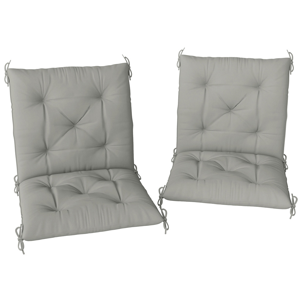 Outsunny Grey Garden Chair Cushions 49 x 50cm 2 Pack Image 1