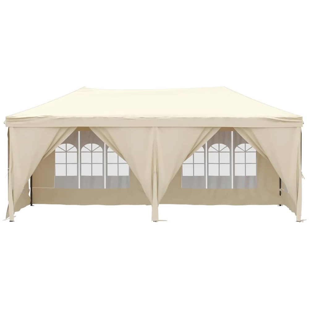 vidaXL 3 x 6m Cream Foldable Party Tent with Sidewalls Image 3