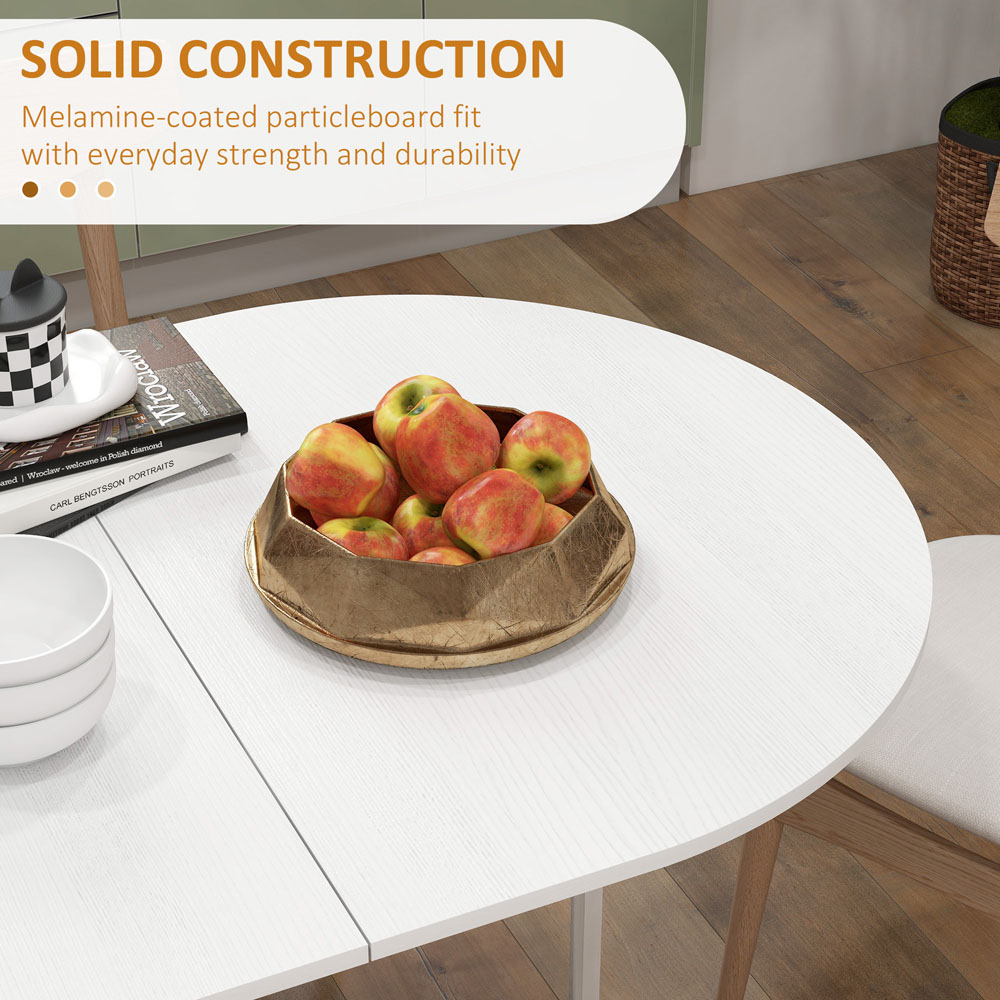 HOMCOM 6 Seater Oval Ash Wooden Effect Dining Table Image 6