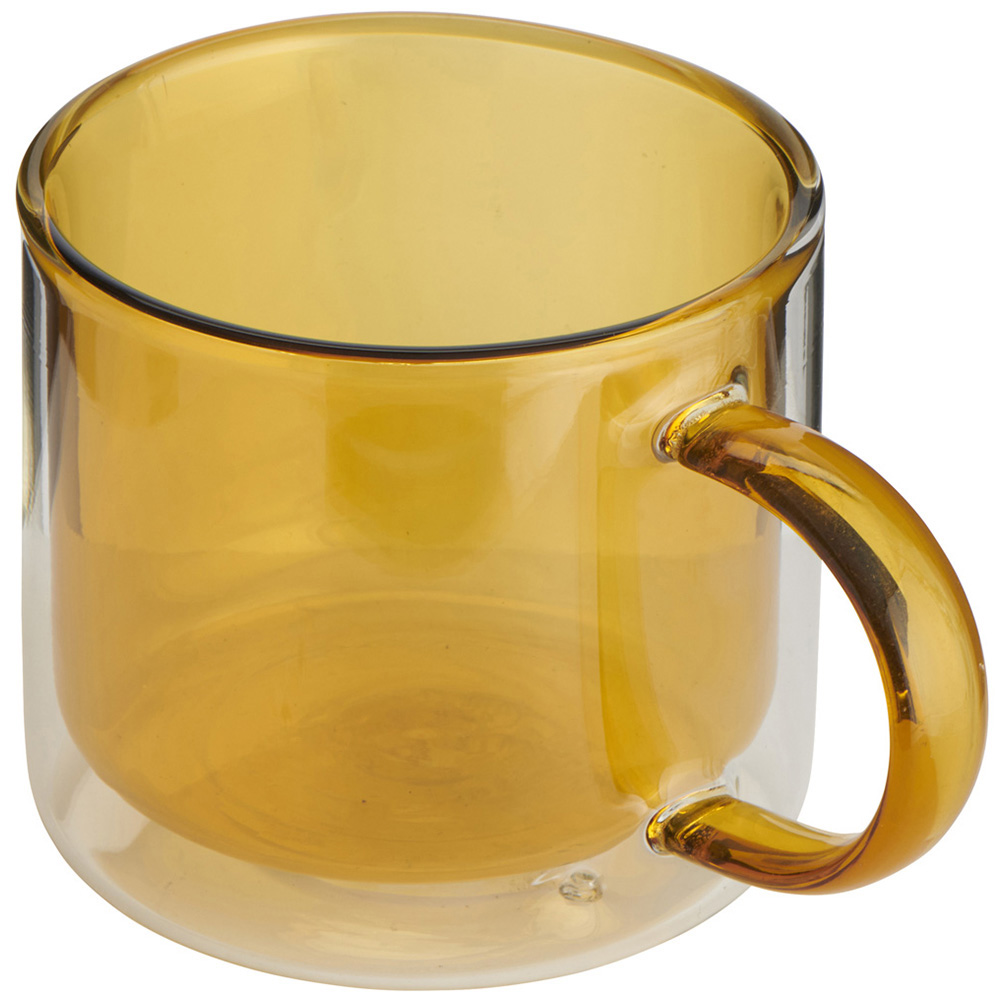 Wilko Double Wall Glass Mug Amber Wilko