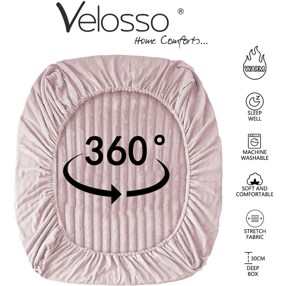 Velosso Double Blush Jumbo Cord Fitted Bed Sheet Image 4