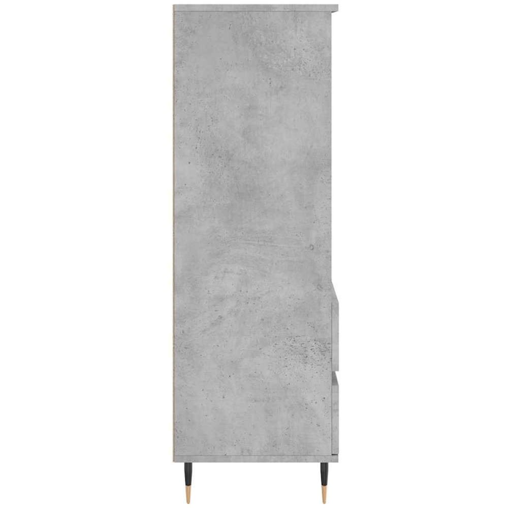 vidaXL 2 Drawer 3 Shelf Concrete Grey Wooden Highboard Image 7