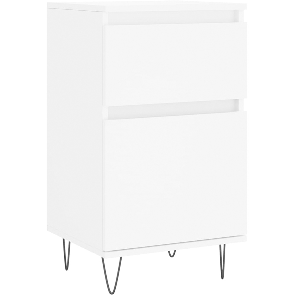 vidaXL Single Door Single Drawer White Small Sideboard Image 2