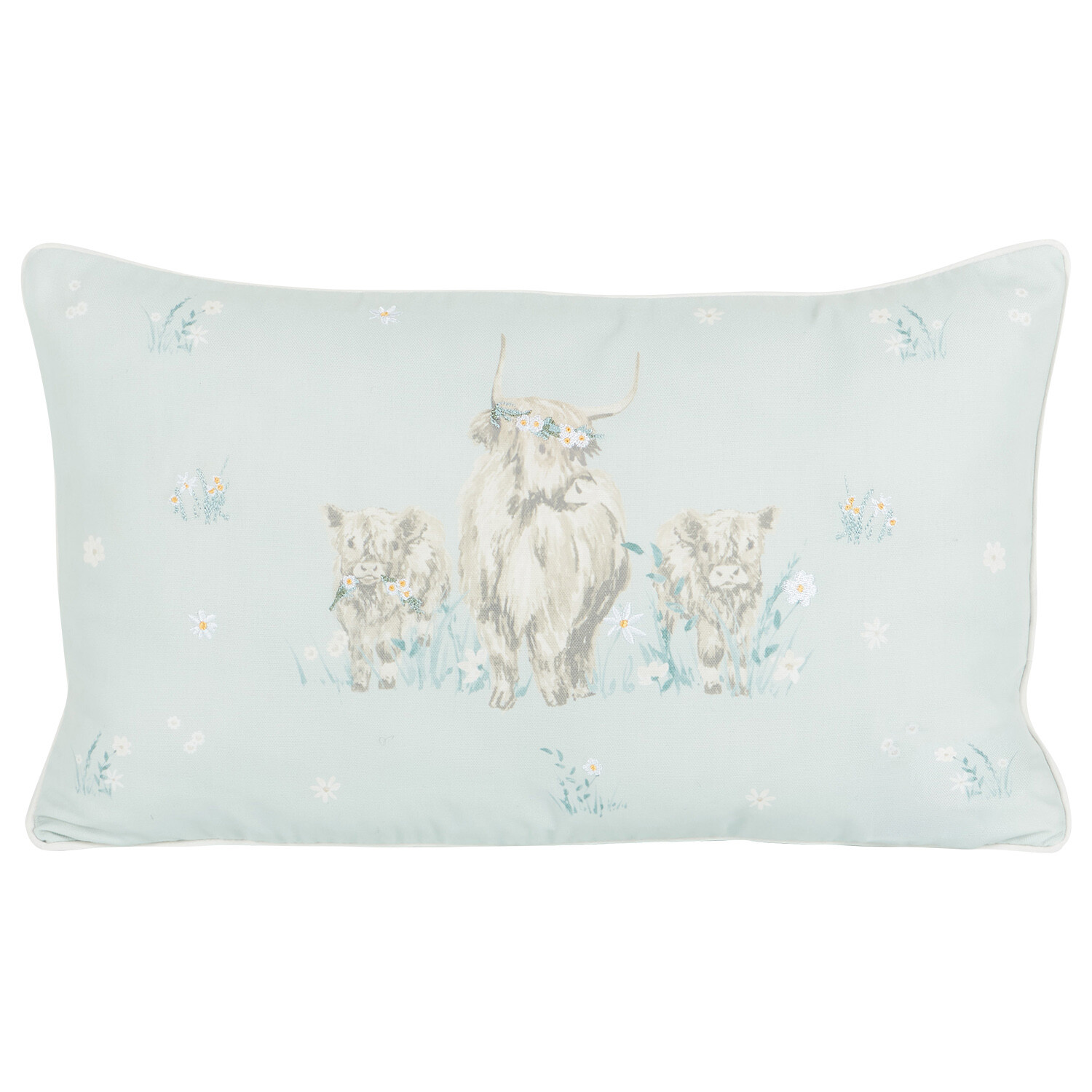 Highland Cows Cushion - Blue Image 1