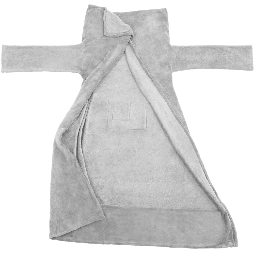 tectake Grey Wearable Snuggle Throw with Arms 200 x 170cm Image 3