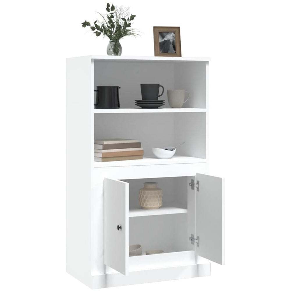 vidaXL 2 Door 2 Shelf White Highboard Image 5