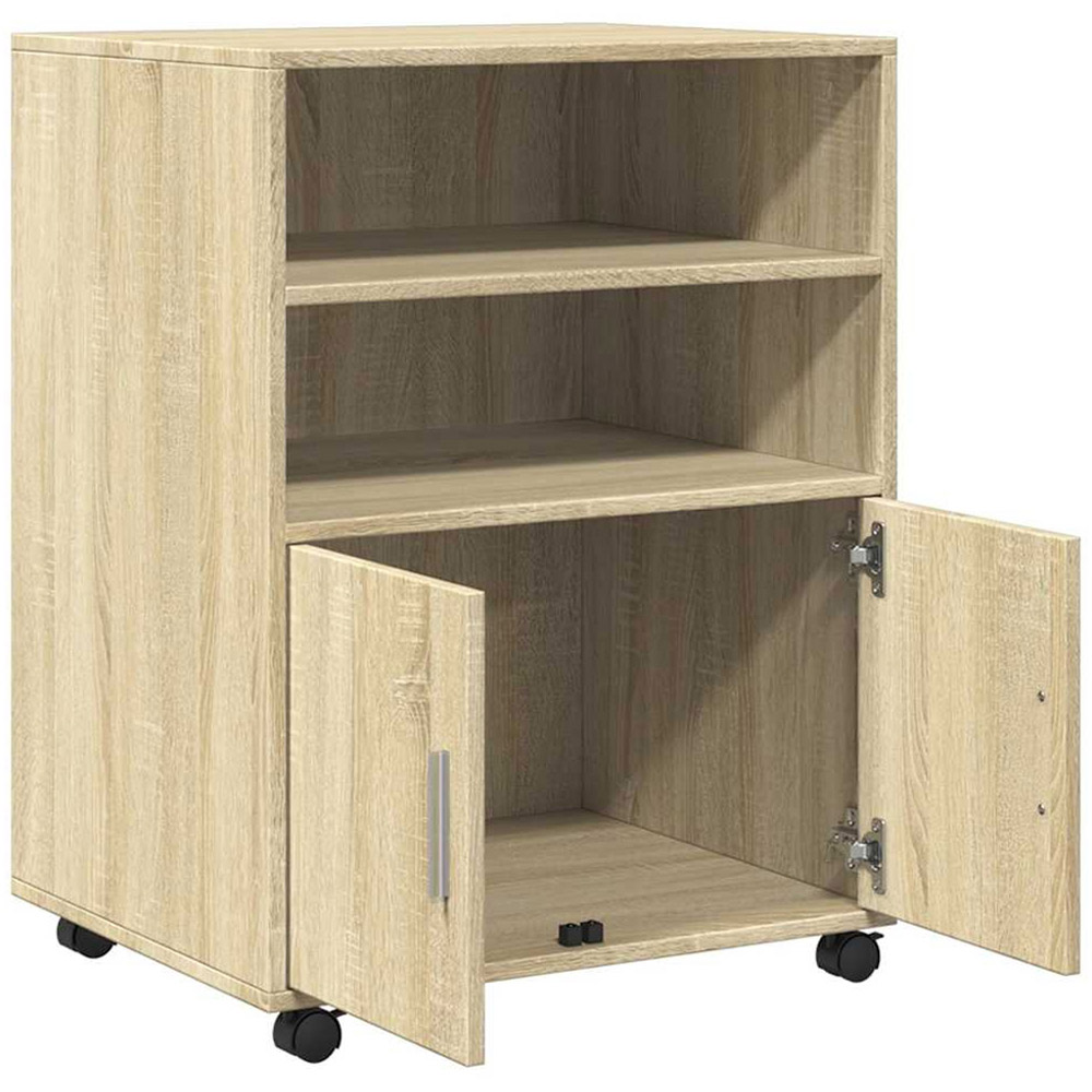 vidaXL 2 Door Sonoma Oak Rolling Cabinet Image 7