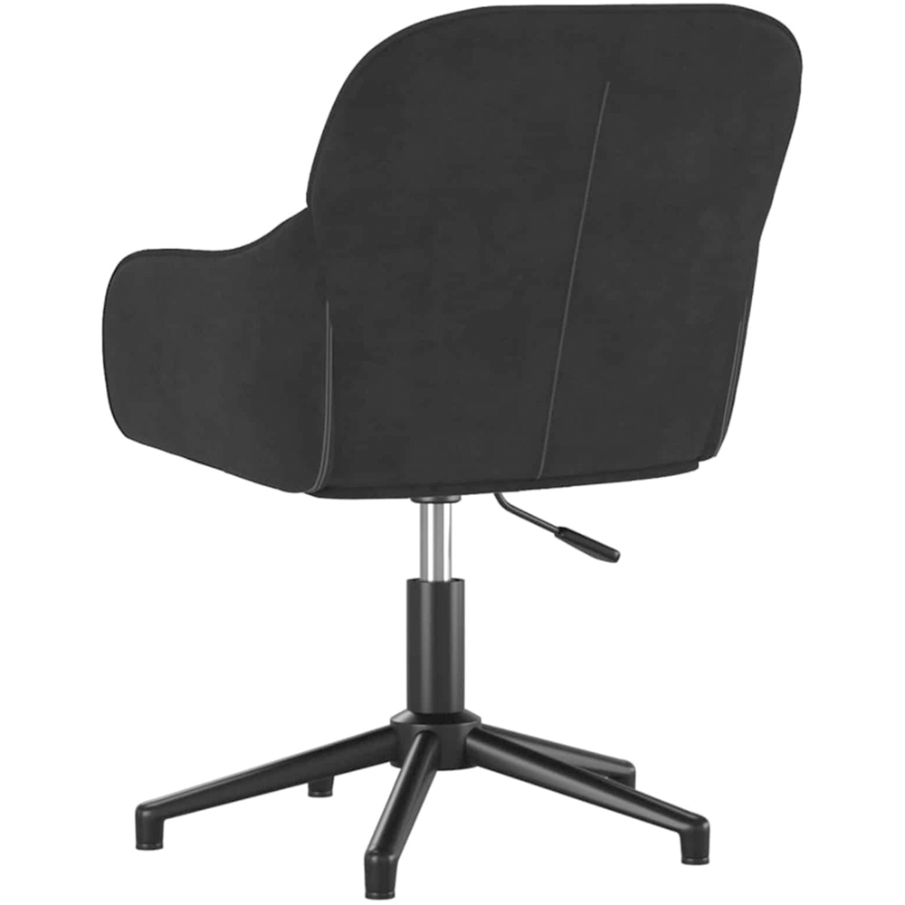 vidaXL Set of 2 Black Velvet Height-Adjustable Swivel Dining Chair Image 6