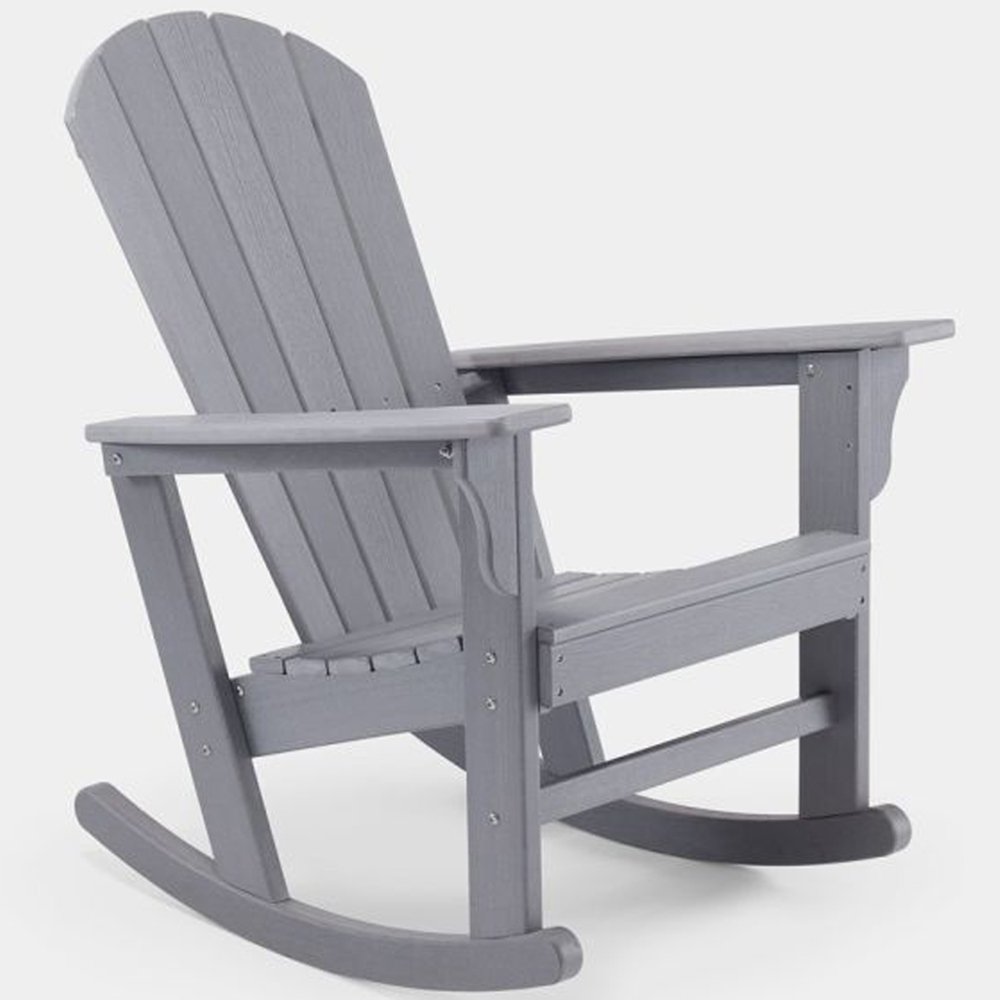 VonHaus Grey Rocking Adirondack Chair Image 2