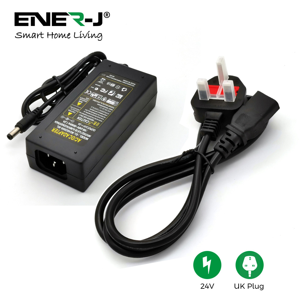 Ener-J 24V 2A 24W Plastic Power Adapter