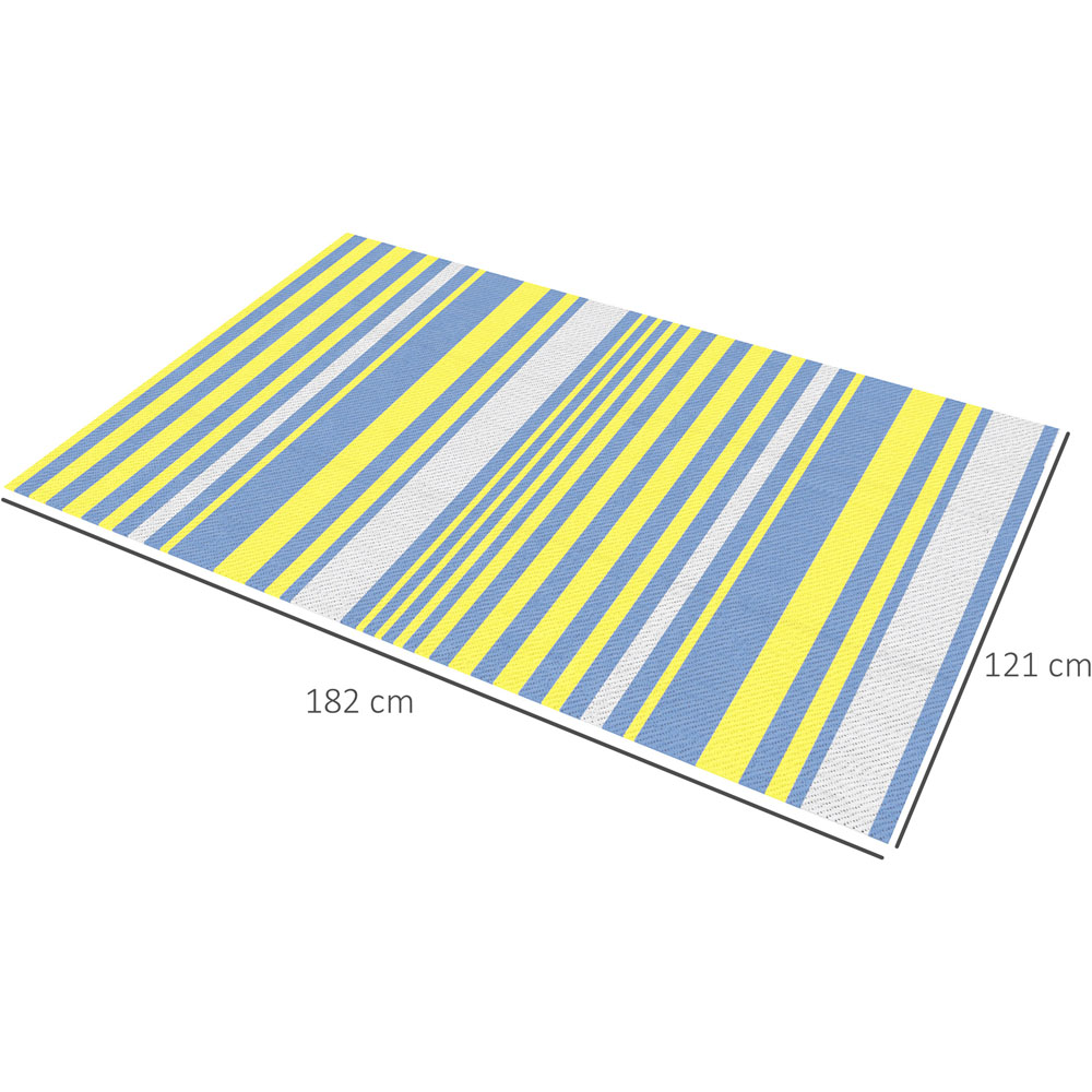Outsunny Multicoloured Stripe Reversible Outdoor Rug 121 x 182cm Image 4