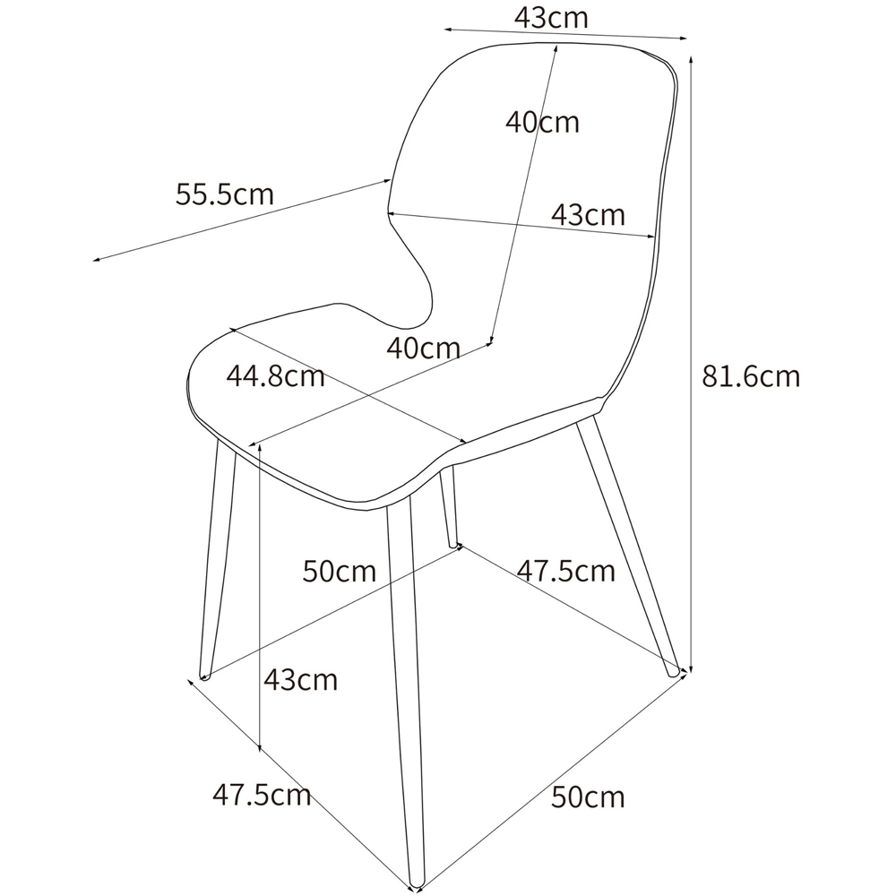 Core Products Carnaby Set of 2 Light Grey Plastic Kitchen Chair Image 8