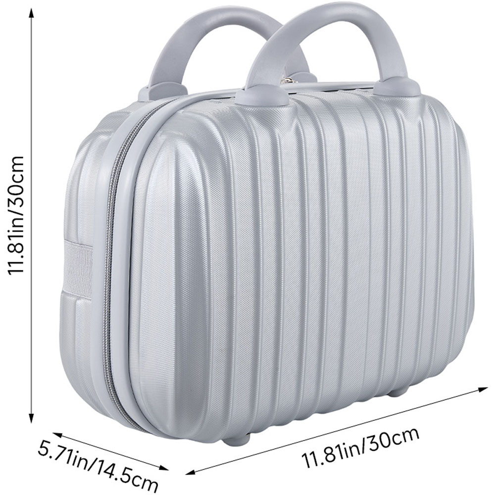 Living and Home Silver Portable Hard Shell Handheld Cosmetic Travel Case 30cm Image 8