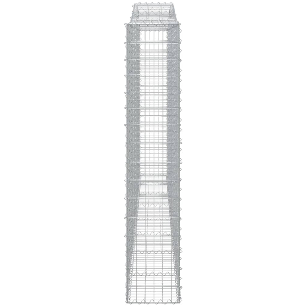 vidaXL Silver Galvanised Iron Arched Gabion Basket 400 x 30 x 160/180cm Image 3